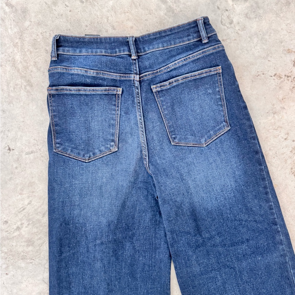 Well Worn Wide Leg High-Rise Jeans in Dark Blue Wash Size 8 - Picture 5 of 7